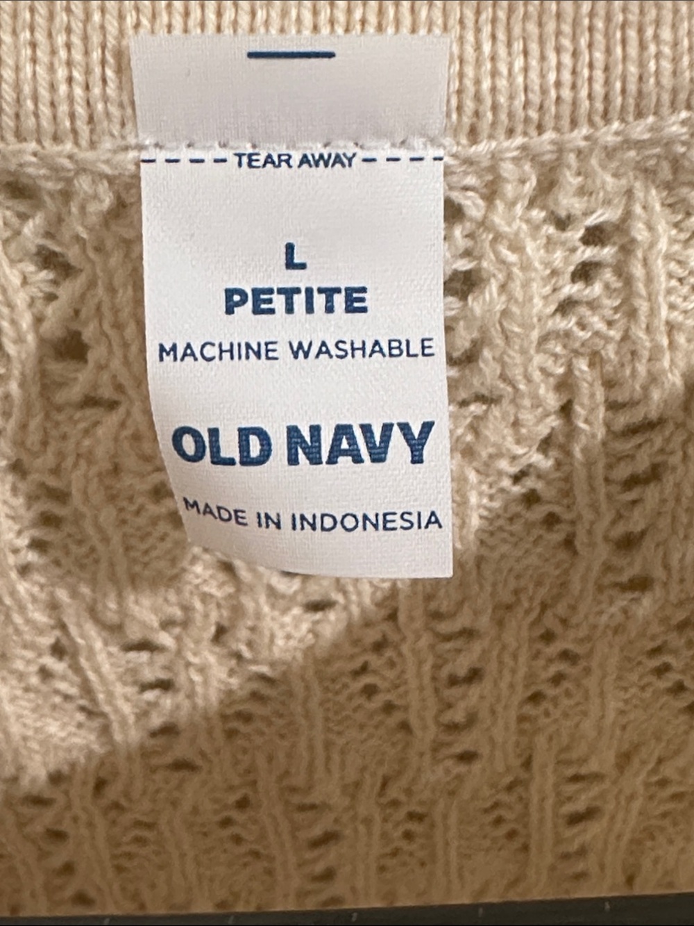 Old Navy Cream Crochet Knit Sleeveless Top - Picture 2 of 3